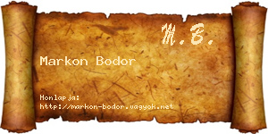 Markon Bodor névjegykártya